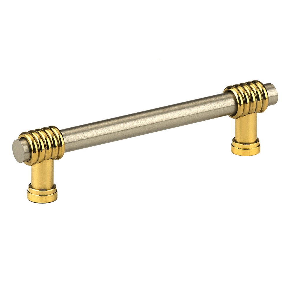 Richelieu 3 3/4" Centers Stripe Bands Bar Pull in Brass and Brushed Nickel